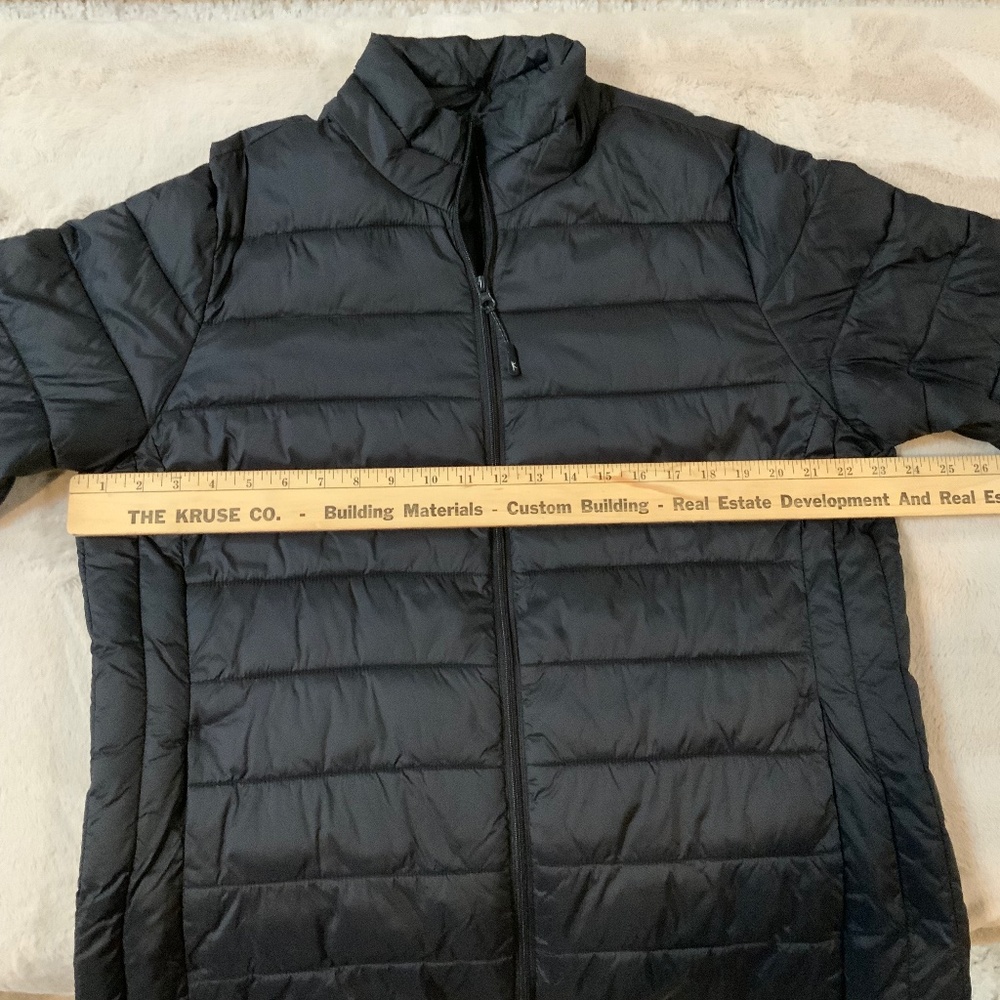 a.n.a Black L Puffer jacket Minimalist Normcore Scandi Girl Outdoor Packable - Picture 5 of 7